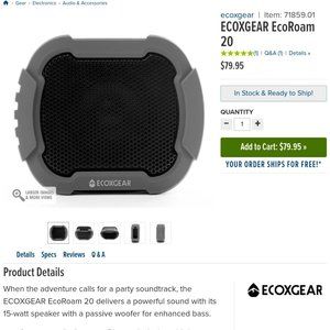 EcoRoam20 portable, Rechargeable wireless bt/AUX. speaker system